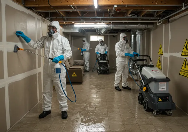 Basement Moisture Removal and Structural Drying process in Burke County, GA